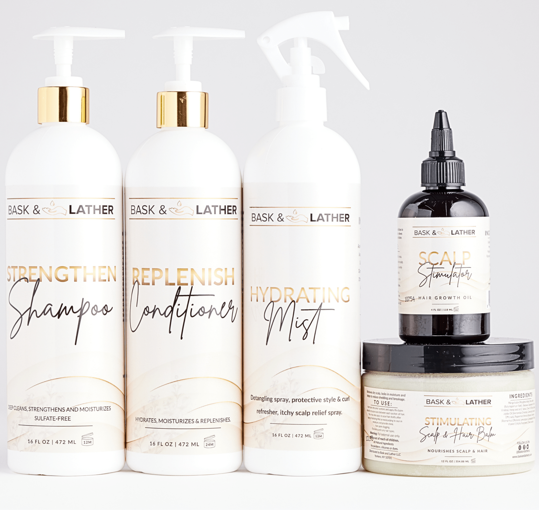 XL Cleanse and Growth Bundle - For Moisture & Hydration - Bask and Lather Co