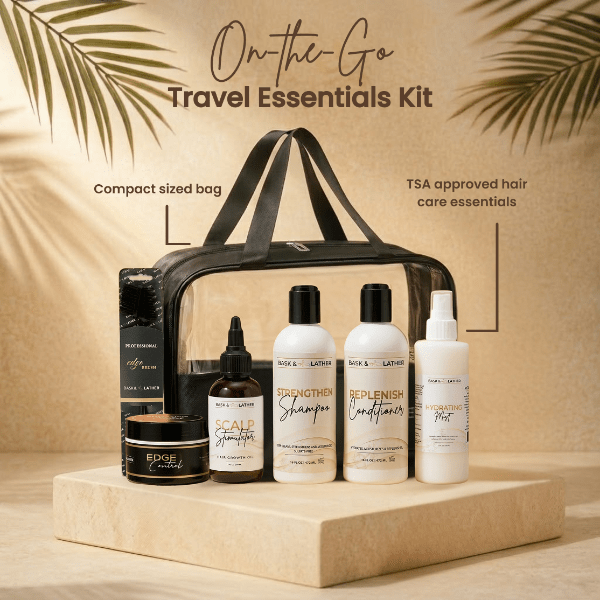 Travel Hair Kit | Travel Size Edge Control, Shampoo & Conditioner