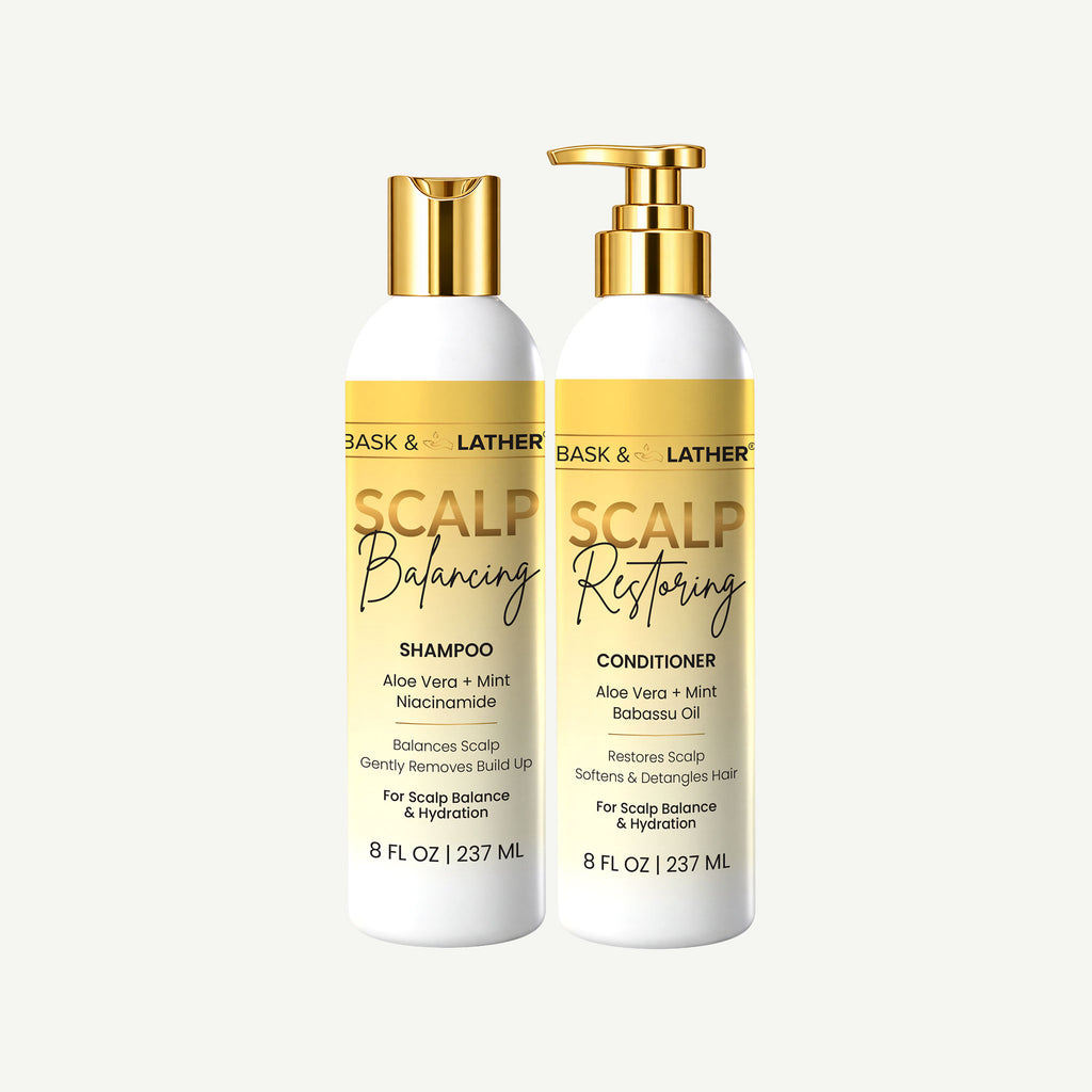 Scalp Balancing Shampoo & Scalp Restoring Conditioner Set - Bask and Lather Co