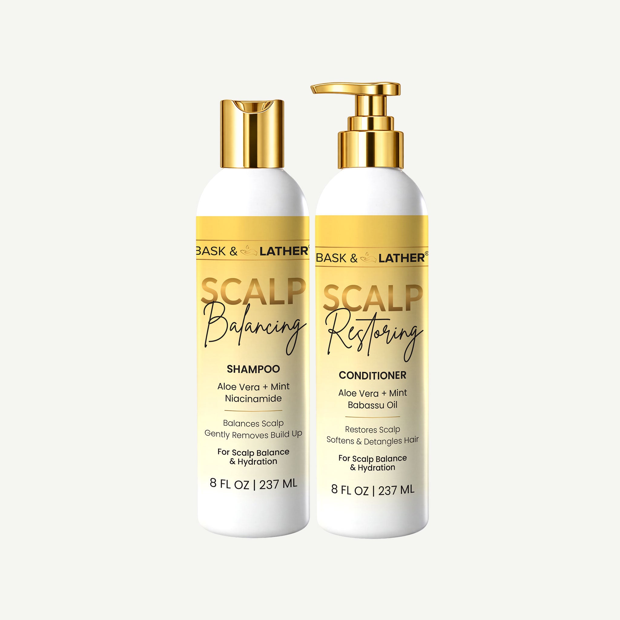 Scalp Balancing Shampoo & Scalp Restoring Conditioner Set - Bask and Lather Co