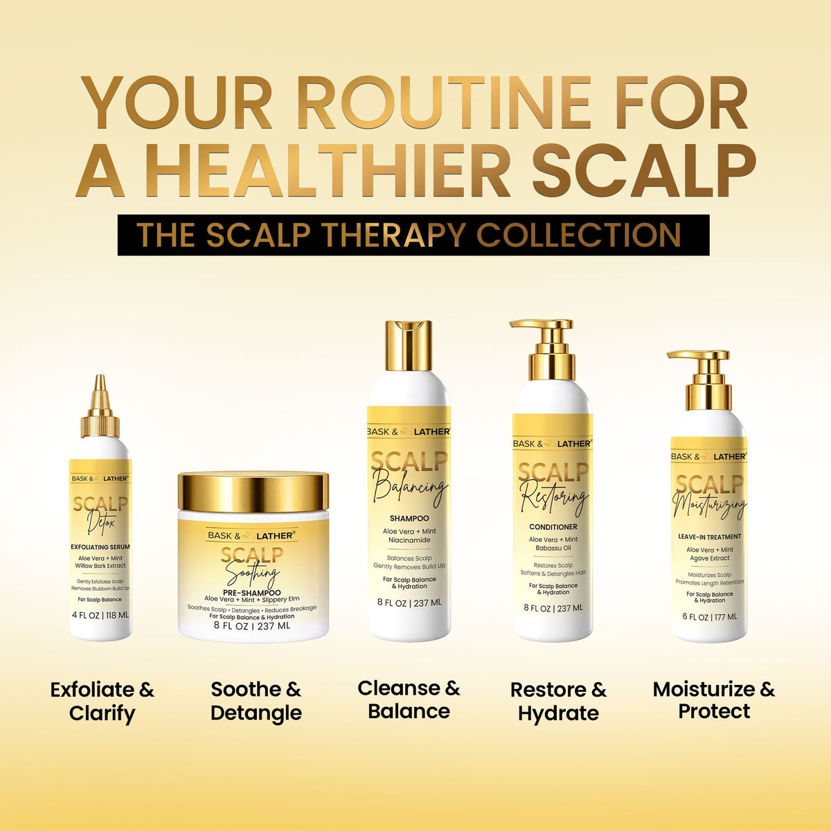 Scalp Therapy Full Collection 5 Piece - Bask and Lather Co