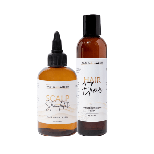 Scalp Stimulator & Hair Elixir | Growth & Length Retention Bundle - Bask and Lather Co