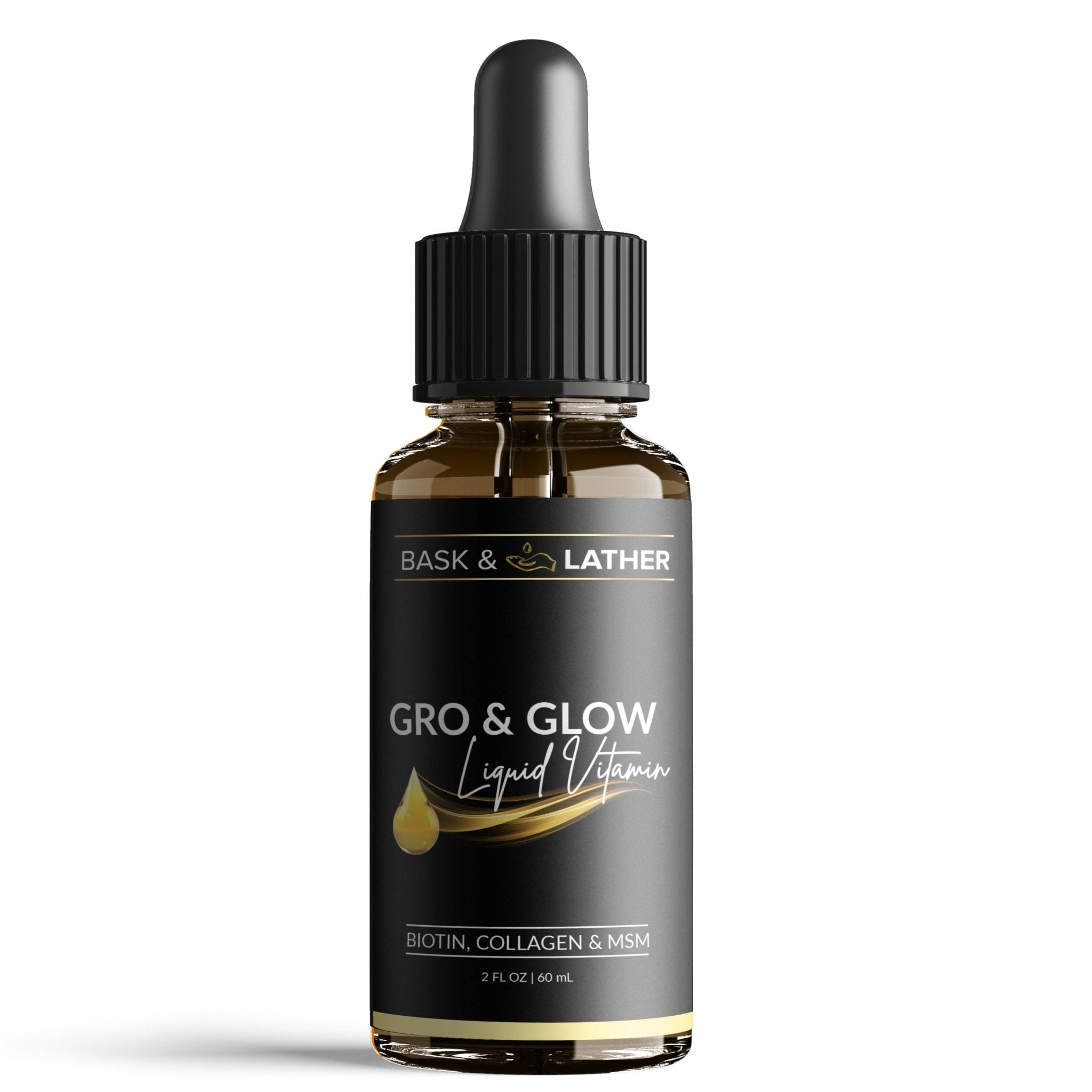 Gro & Glow Liquid Vitamins - 2 Month Supply! - Bask and Lather Co