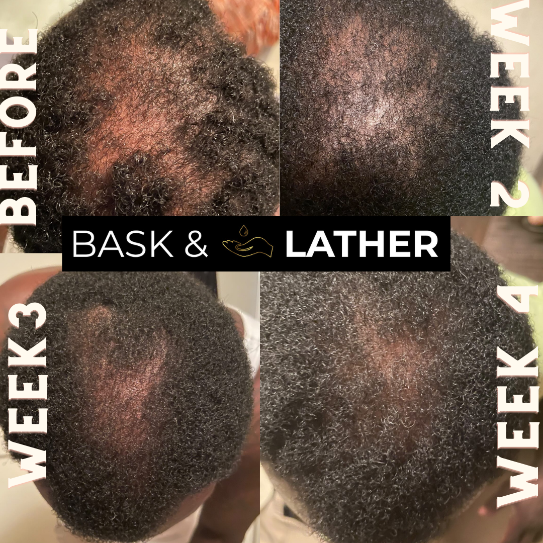 before and after using bask + Lather