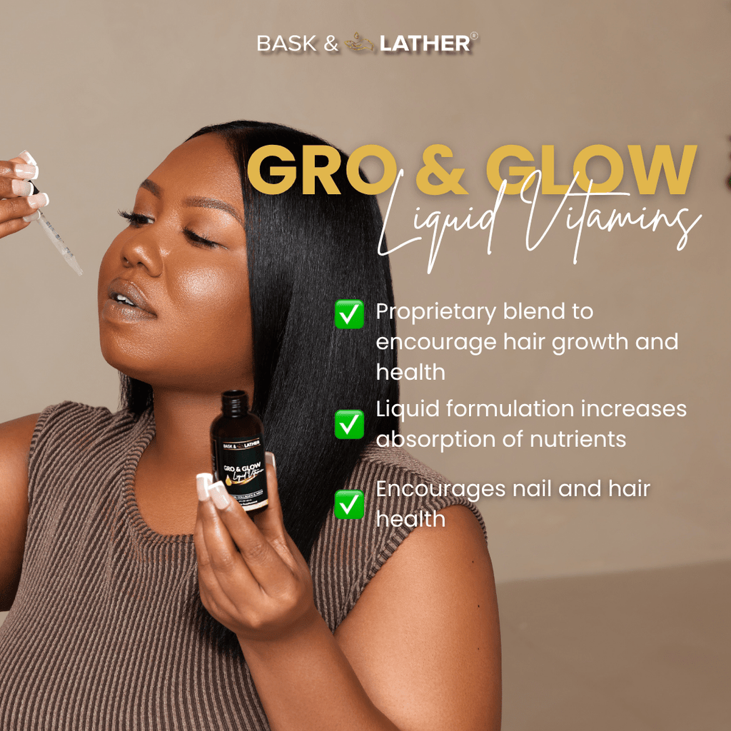 Gro & Glow Liquid Vitamins - 2 Month Supply! - Bask and Lather Co