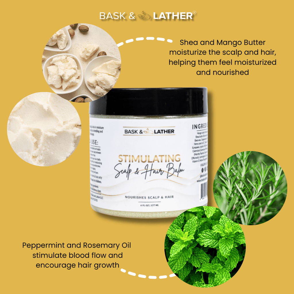 BALM - Stimulating Scalp and Hair Balm - Bask and Lather Co